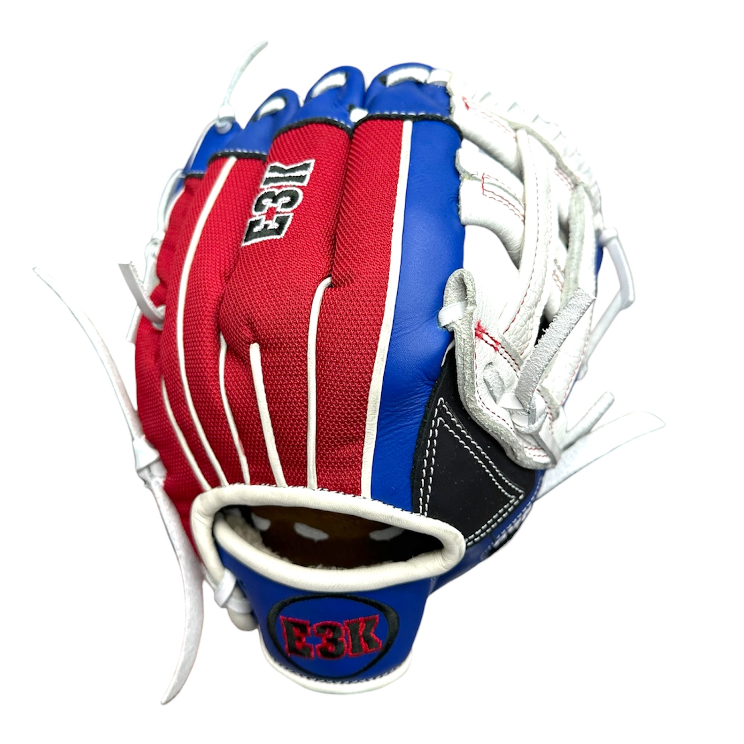 Guantes E3K infield para niños de 9 a 13 Años - Azul con rojo y negro (copia)