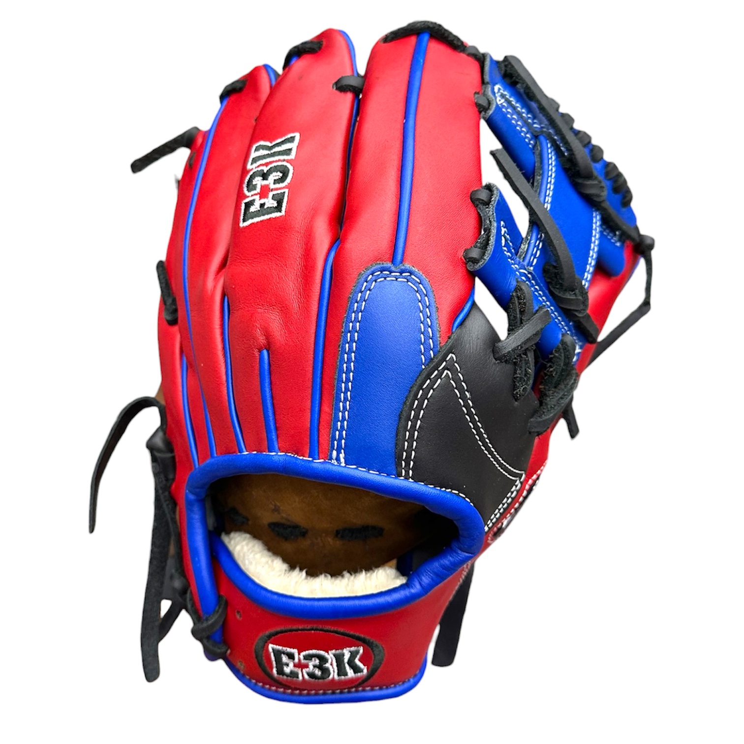 Guantes E3K Infield "11.5" PRO-Leather - Rojo, Azul y Negro-Blanco