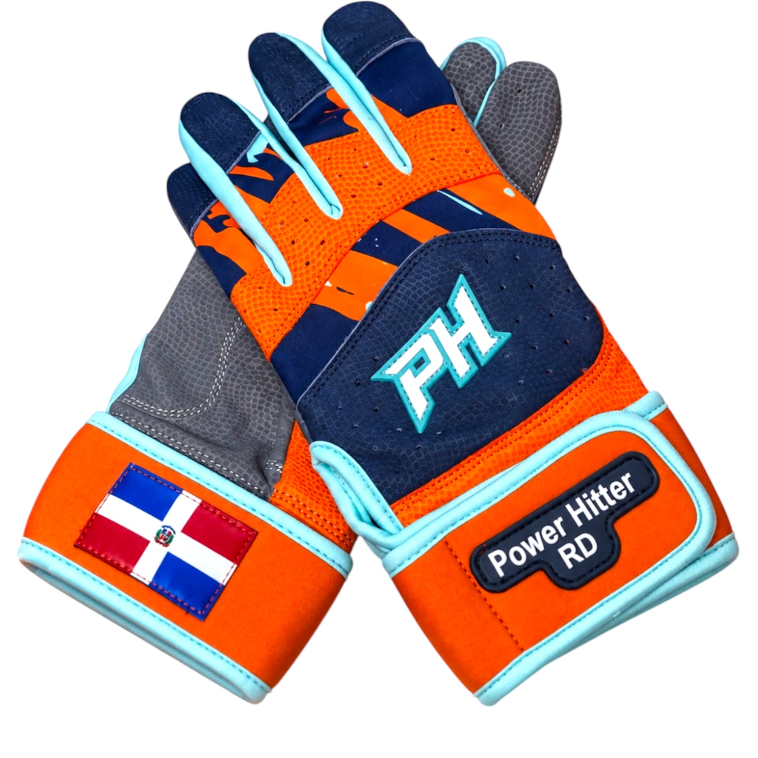 Guantillas XL Powerhitter Doble Strap Naranja con Azul