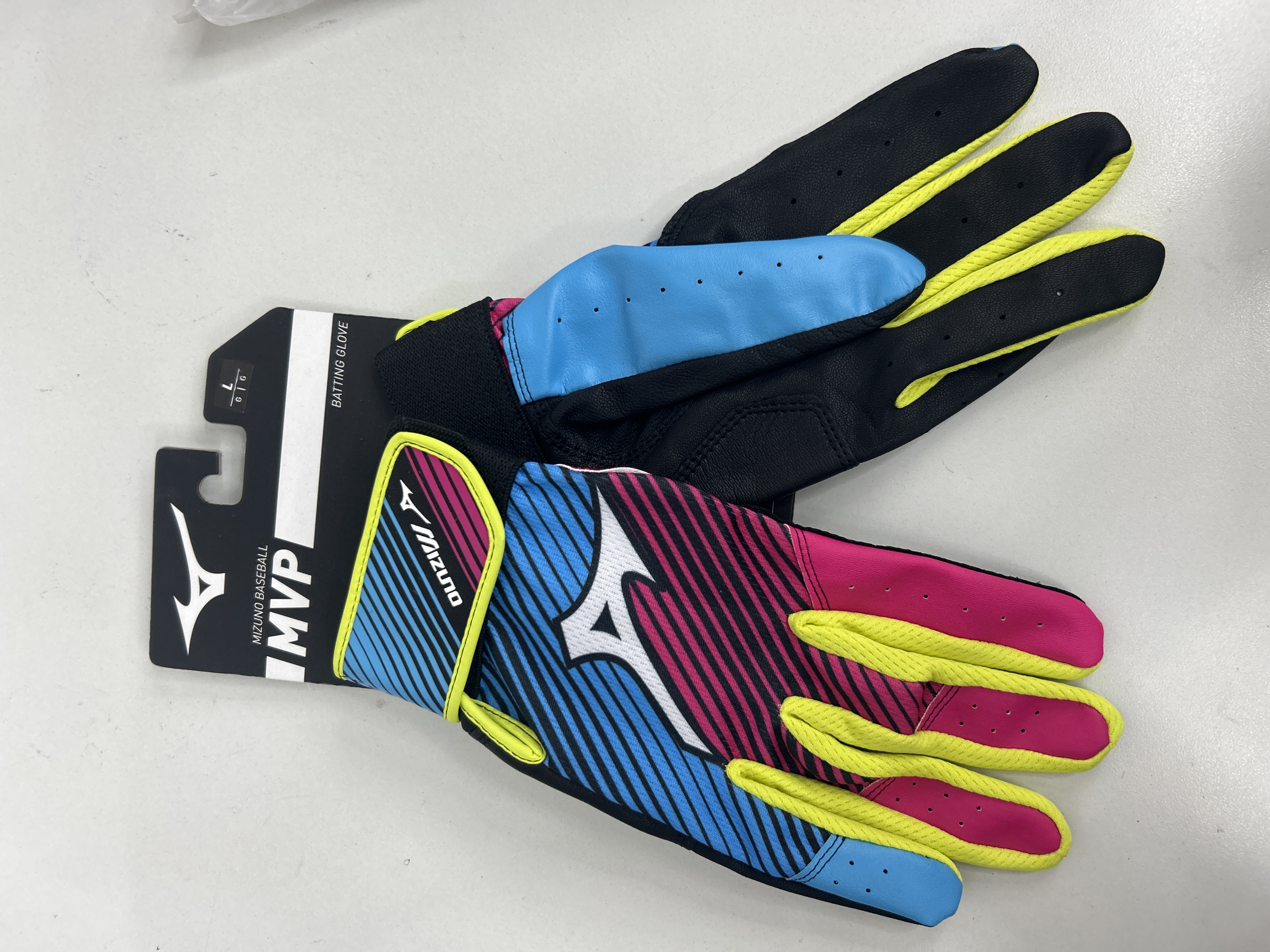 Guantillas L Mizuno MVP - Negro con azul y amarillo