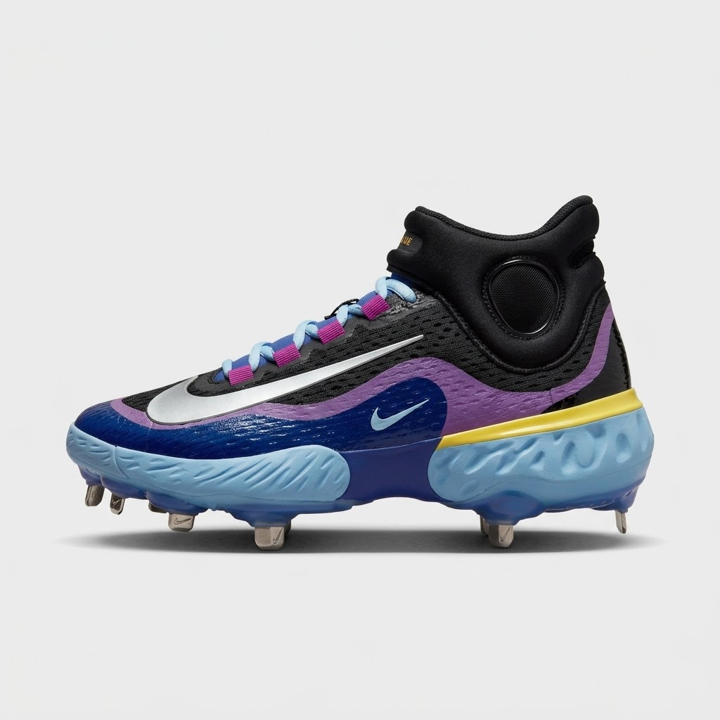 Spikes Nike {9.5 - 43} Alpha Huarache Elite 4 Mid Baseball - Altos - Negro Muticolor